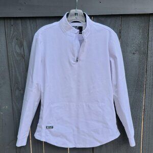 BYLT PREMIUM BASICS WHITE MEDIUM FAIRWAY QUARTER ZIP euc
